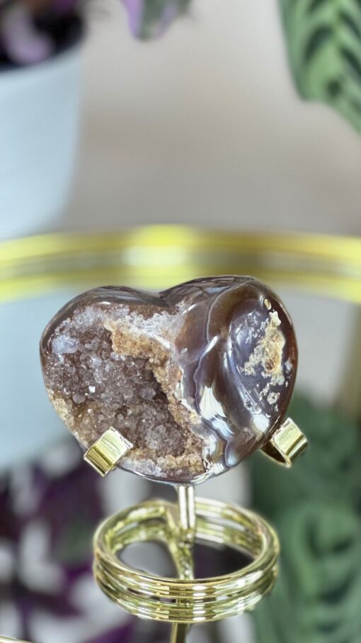 Corazón de ágata caramelo geoda