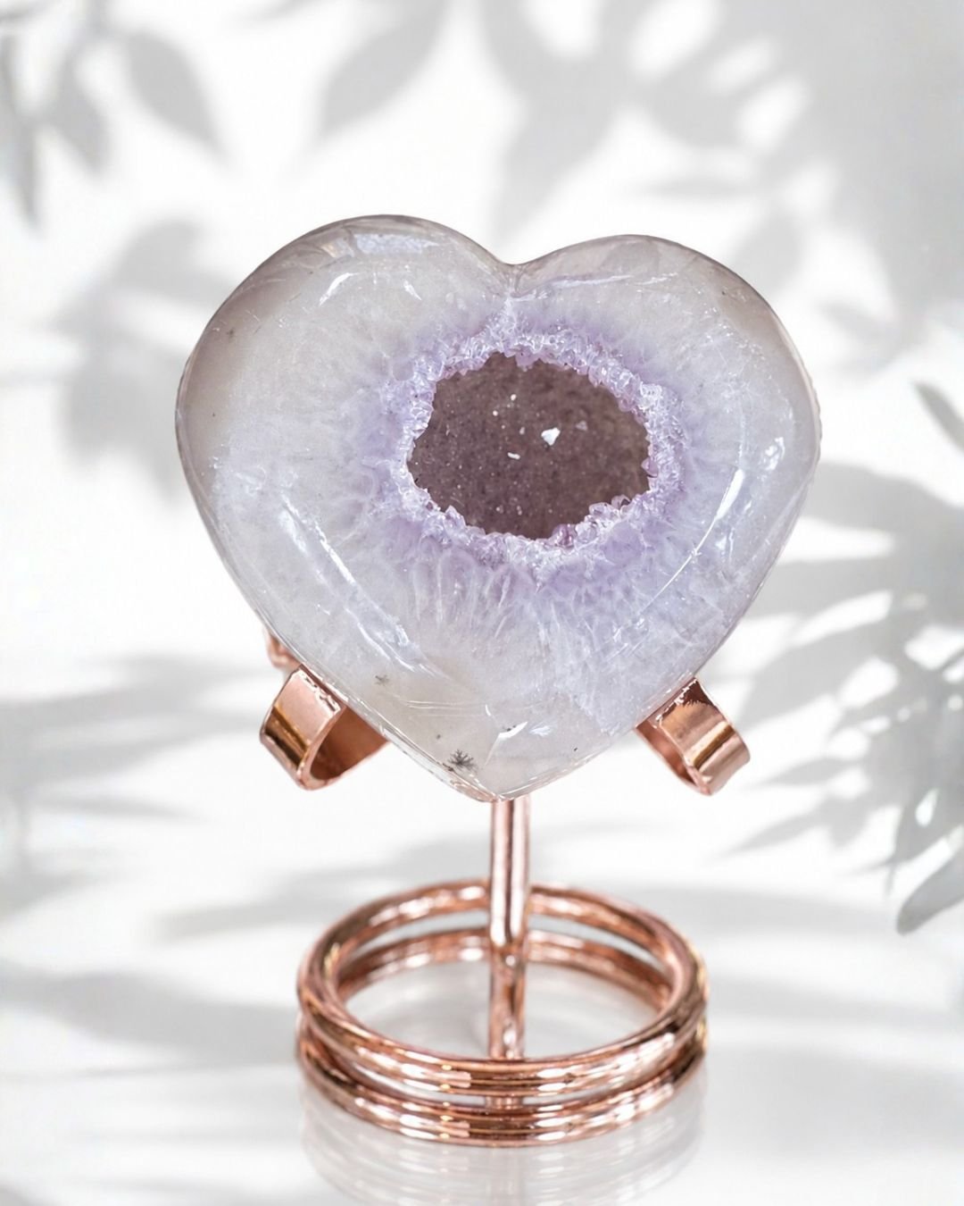 Corazón de Ágata con Geoda de Amatista