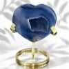 Corazón de Ágata de Encaje Azul
