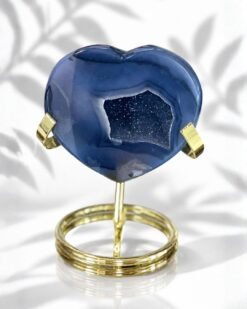 Corazón de Ágata de Encaje Azul