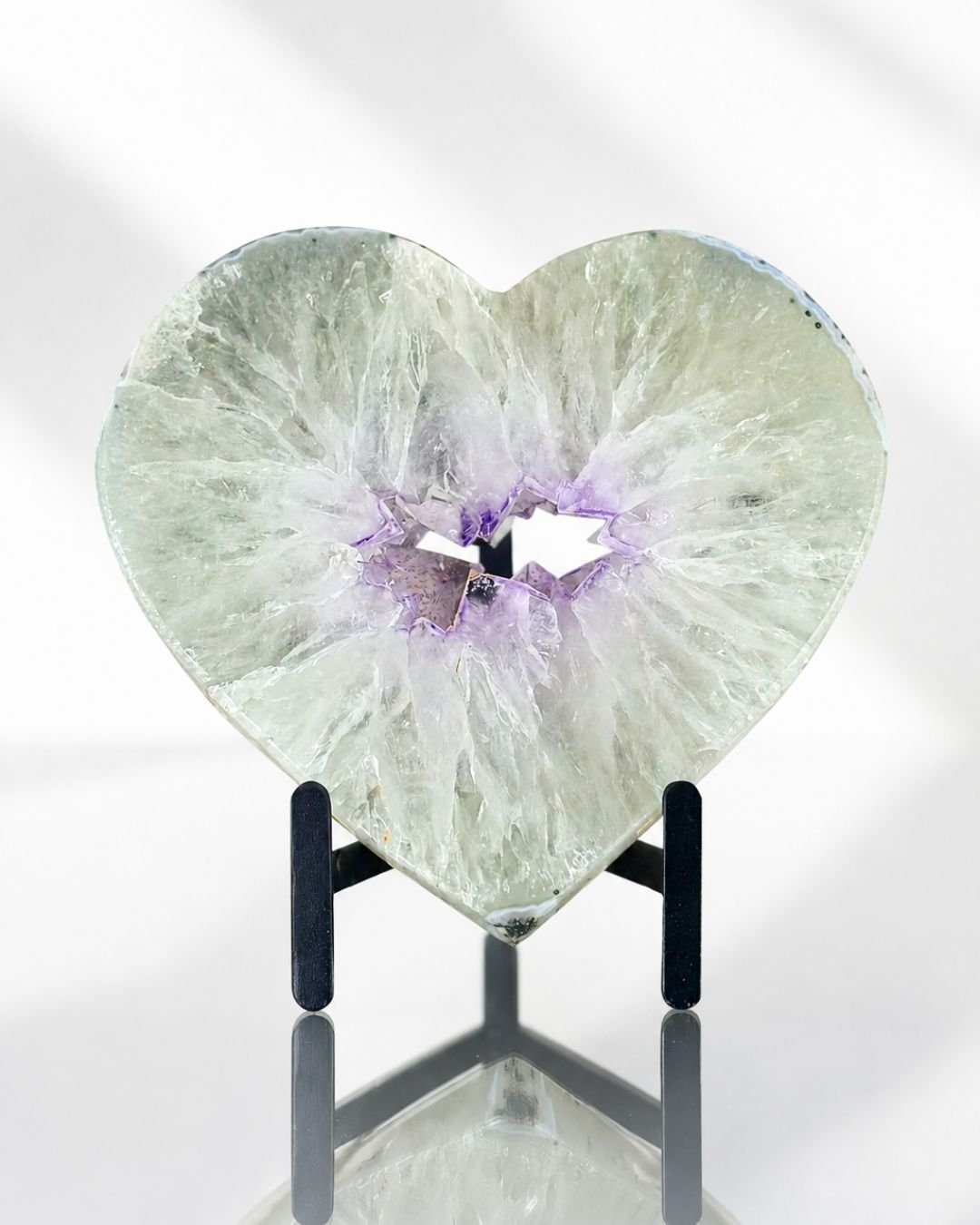 Corazón Grande de Amatista Blanca