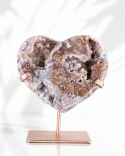 Corazón de Amatista Rosa en Stand