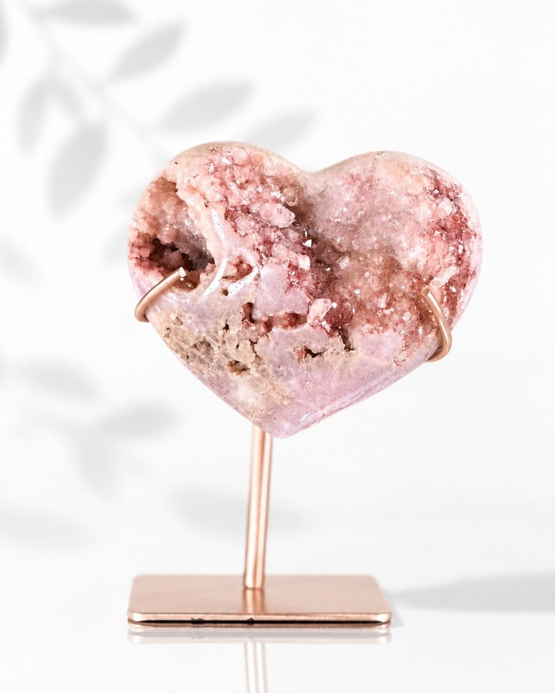 Corazón de Amatista Rosa Druzy en Stand - Imagen 2