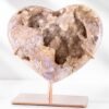 Corazón de Amatista Rosa Druzy en Stand