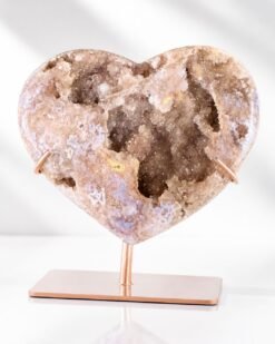 Corazón de Amatista Rosa Druzy en Stand