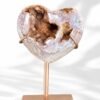 Corazón de Amatista Rosa Druzy en Stand