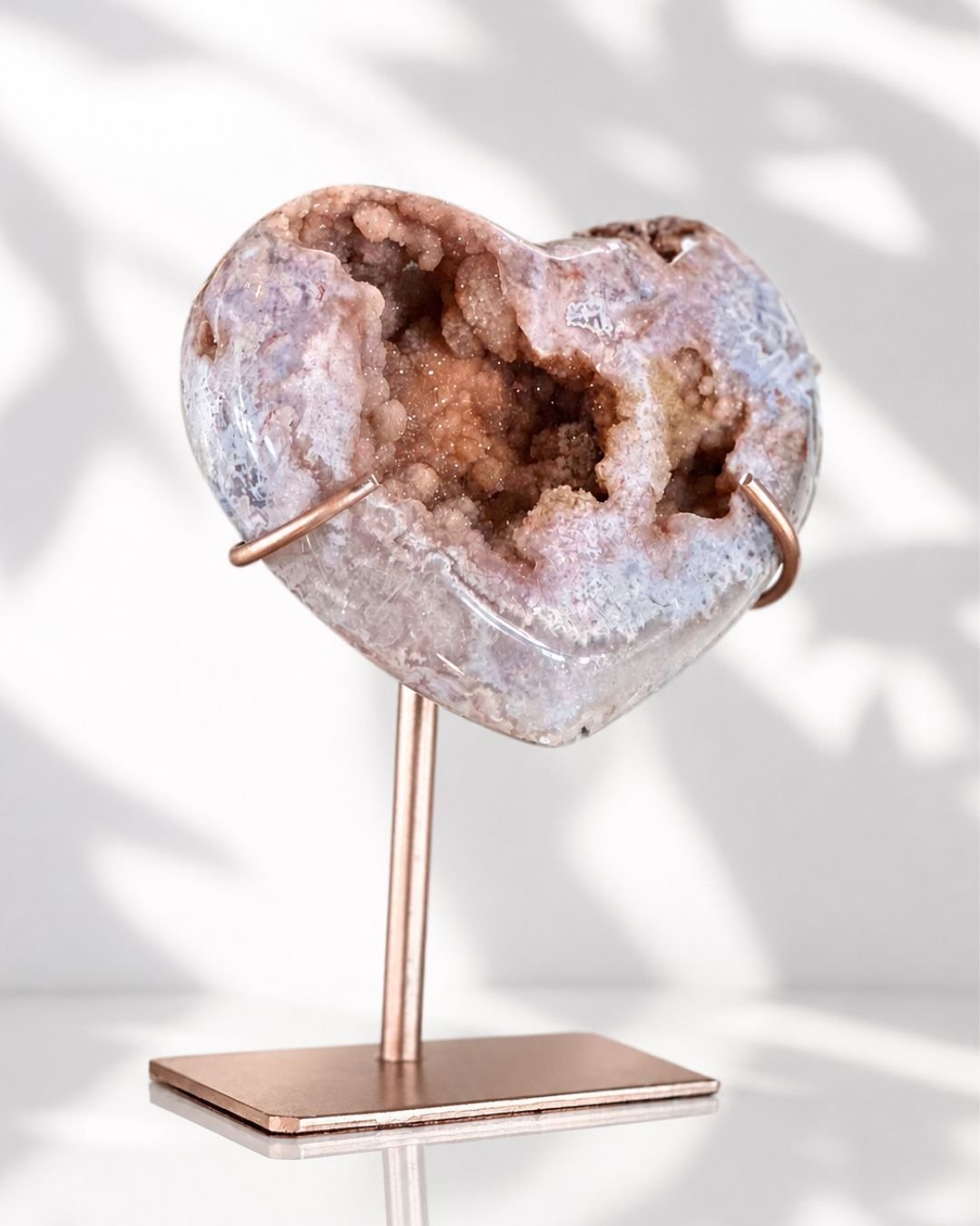 Corazón de Amatista Rosa Druzy en Stand - Imagen 3