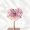 Corazón de Amatista Rosa en Stand