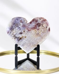 Corazón de Amatista Rosa en Stand