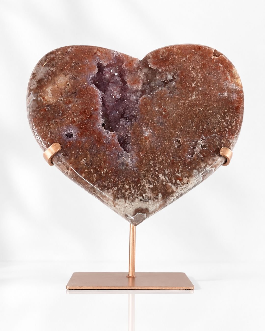 Amatista Rosa en Forma de Corazón