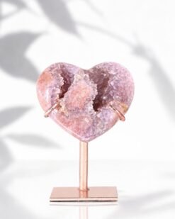 Amatista Rosa en Forma de Corazón
