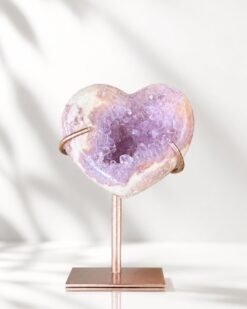 Amatista Rosa en Forma de Corazón