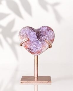 Amatista Rosa en Forma de Corazón