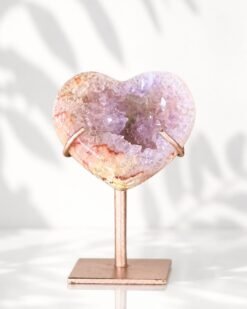 Amatista Rosa en Forma de Corazón