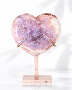 Amatista Rosa en Forma de Corazón