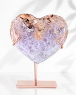 Amatista Rosa en Forma de Corazón