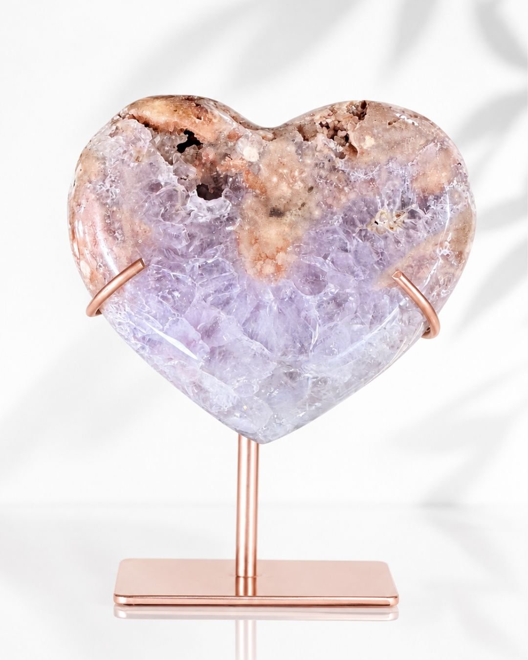 Amatista Rosa en Forma de Corazón