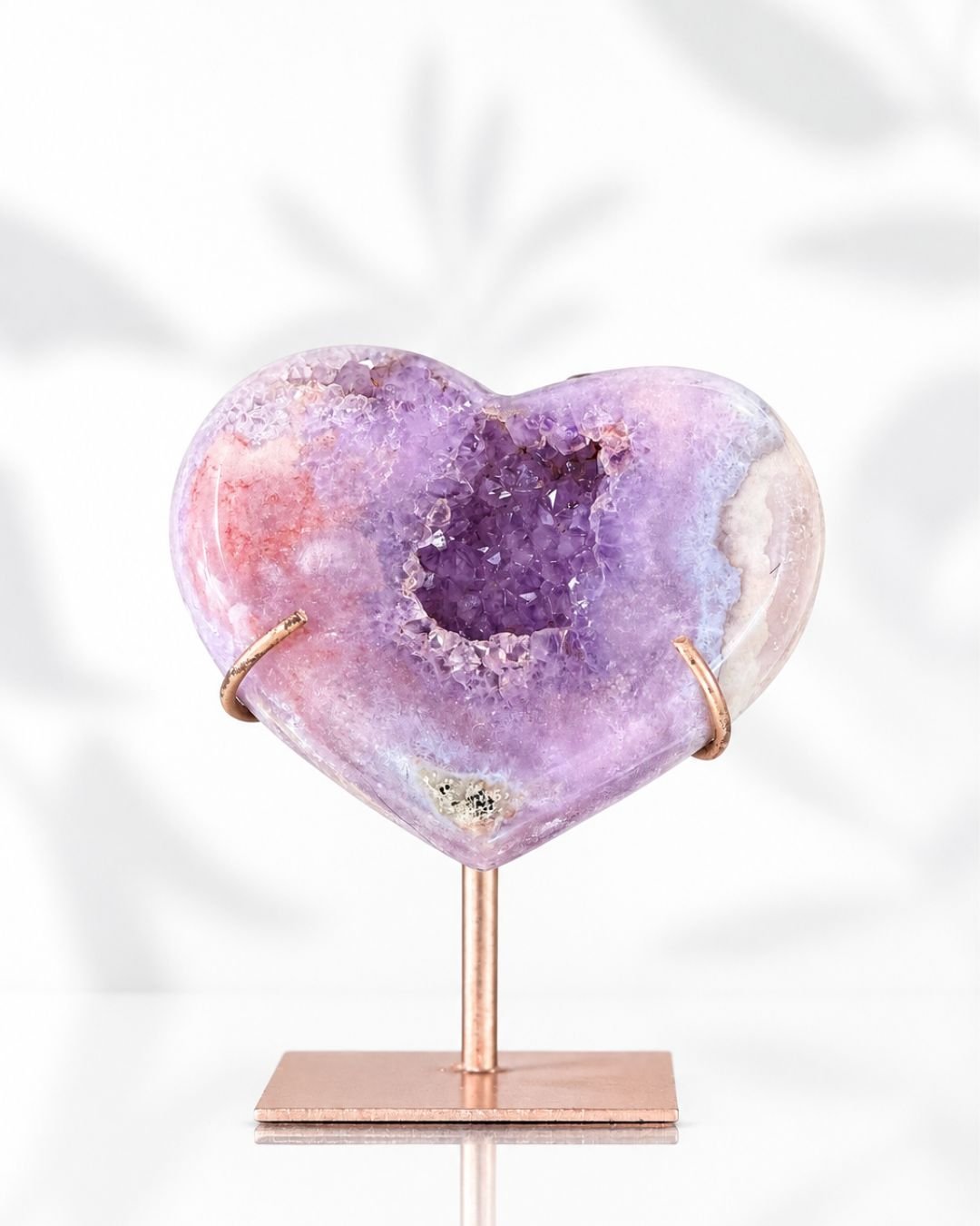 Amatista Rosa en Forma de Corazón