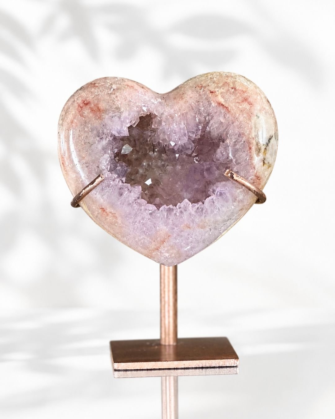 Amatista Rosa en Forma de Corazón
