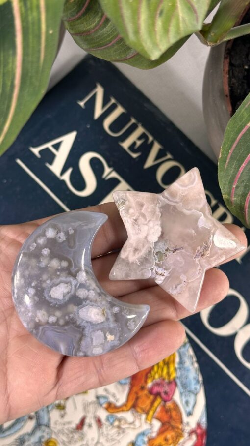 Luna y Estrella Ágata Flor de Cerezo 13