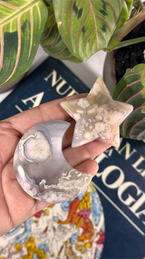 Luna y Estrella Ágata Flor de Cerezo 14