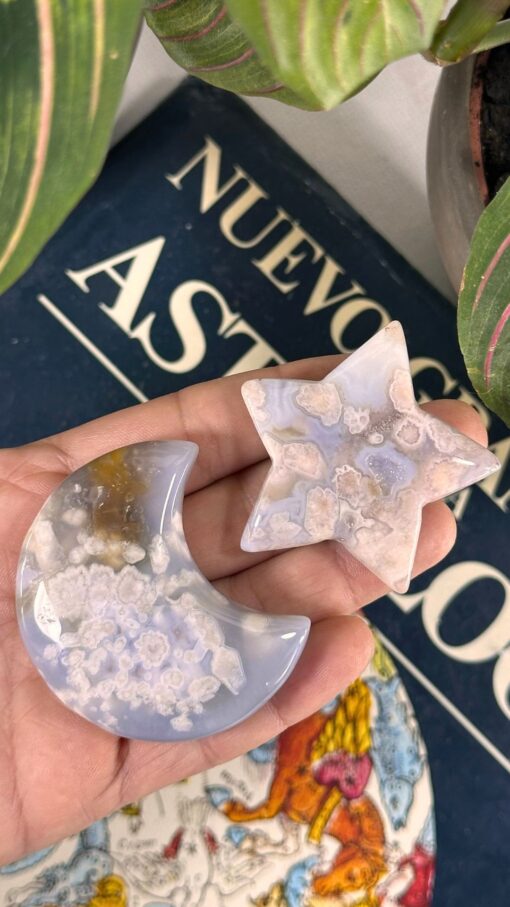 Luna y Estrella Ágata Flor de Cerezo 15