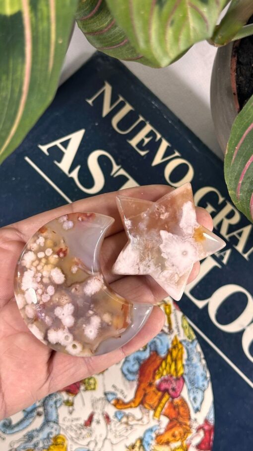 Luna y Estrella Ágata Flor de Cerezo 17
