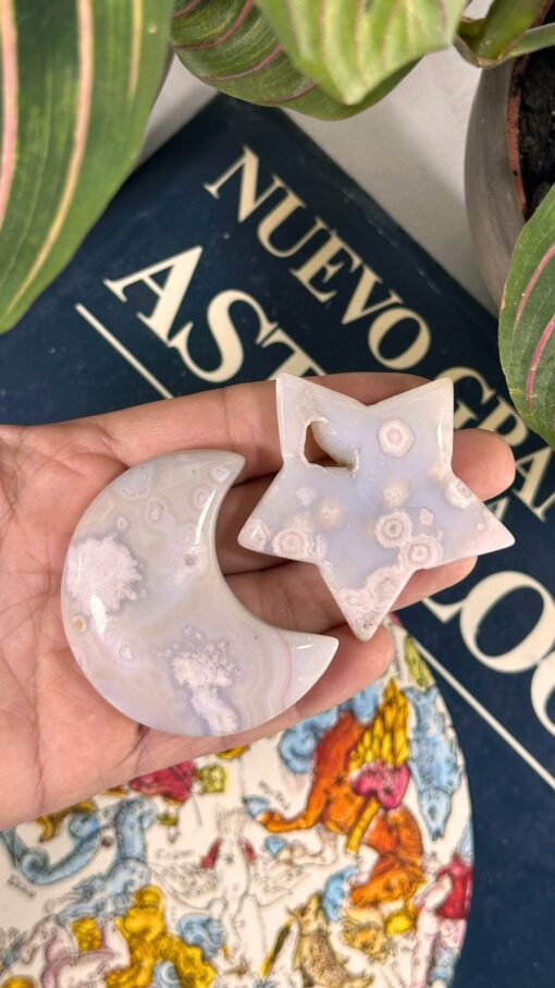 Luna y Estrella Ágata Flor de Cerezo 6