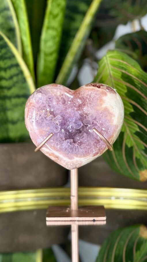amatista rosa en forma corazón 6