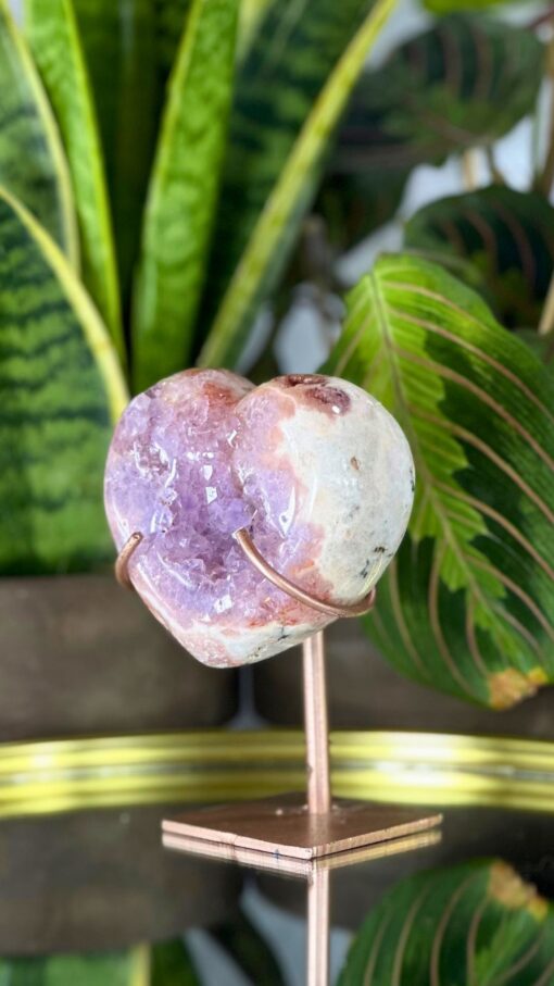 amatista rosa en forma corazón 6.1