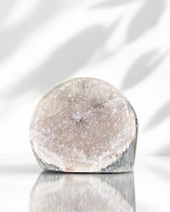 Drusa de Amatista con base de Ágata — Tonalidad Lavanda/Champán