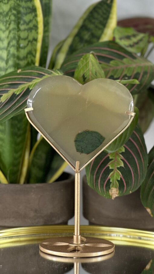Corazón Ágata Dendrítica Verde 1