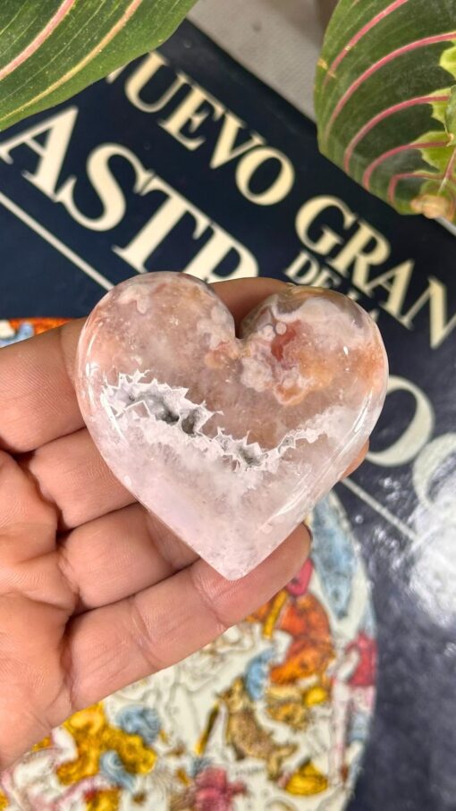 Corazón Ágata Flor Pequeño 1
