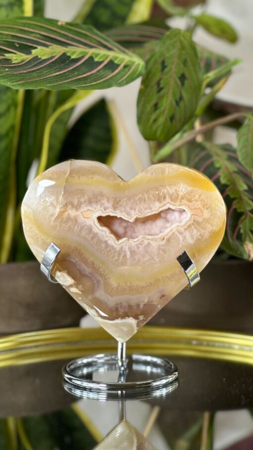 Geoda de Ágata Beige en Corazón 1