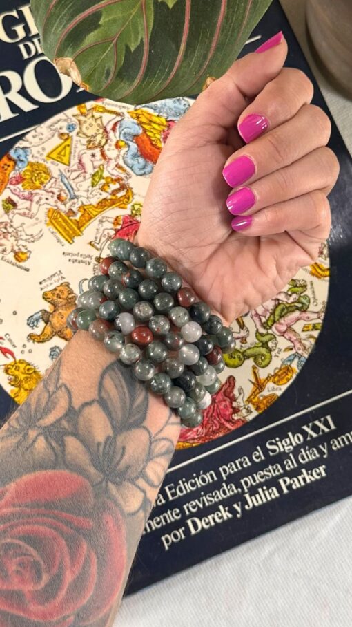 Pulsera Piedra Sangre Africana